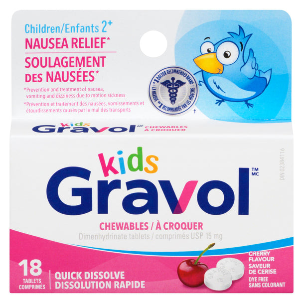 An image of GRAVOL CHILDREN CHEW TB 15MG 18 by Towngate Pharmacy