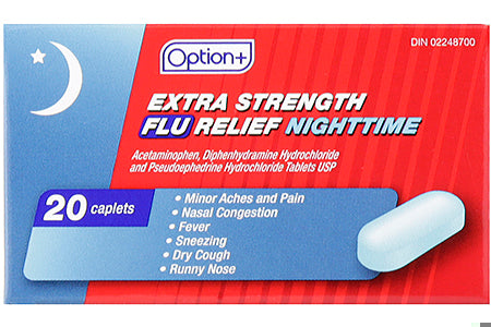 An image of OPTION+ FLU RELIEF NIGHTIME XST CPLT 20 by Towngate Pharmacy