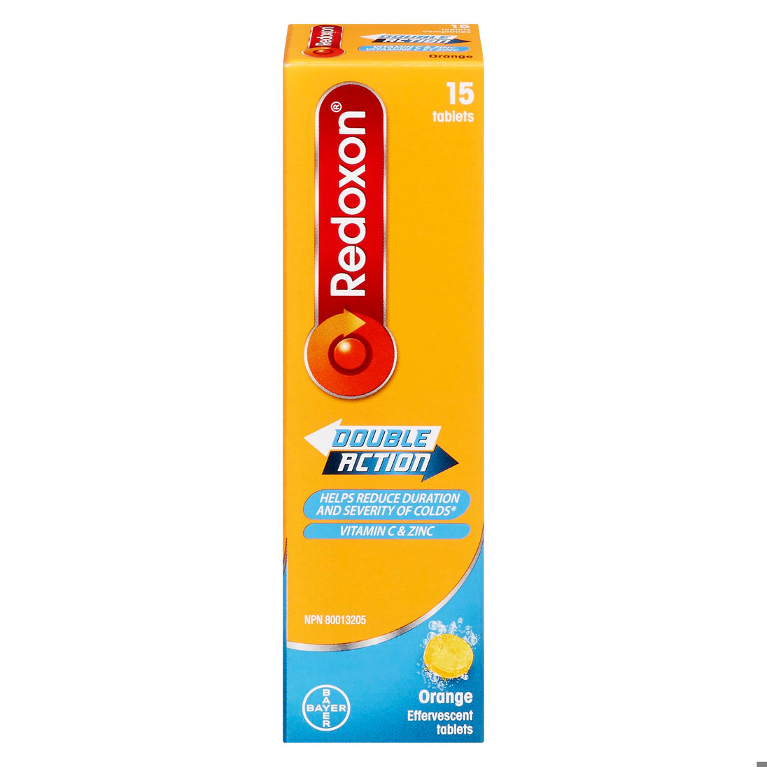 An image of REDOXON DOUBLE ACTION 1000MG ORANGE TB 15 by Towngate Pharmacy
