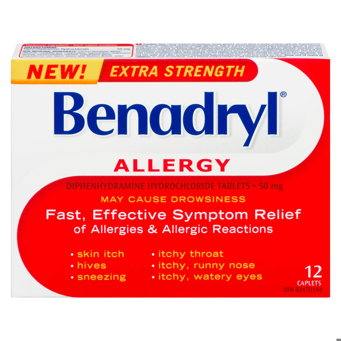An image of BENADRYL XST TB 50MG 12 by Johnson & Johnson Inc. OTC