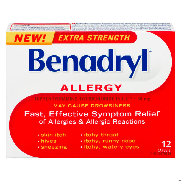 An image of BENADRYL XST TB 50MG 12 by Johnson & Johnson Inc. OTC