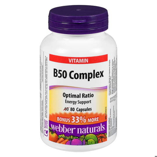 An image of B50 COMPLEX CAPS BONUS WEB 60+20 by Towngate Pharmacy