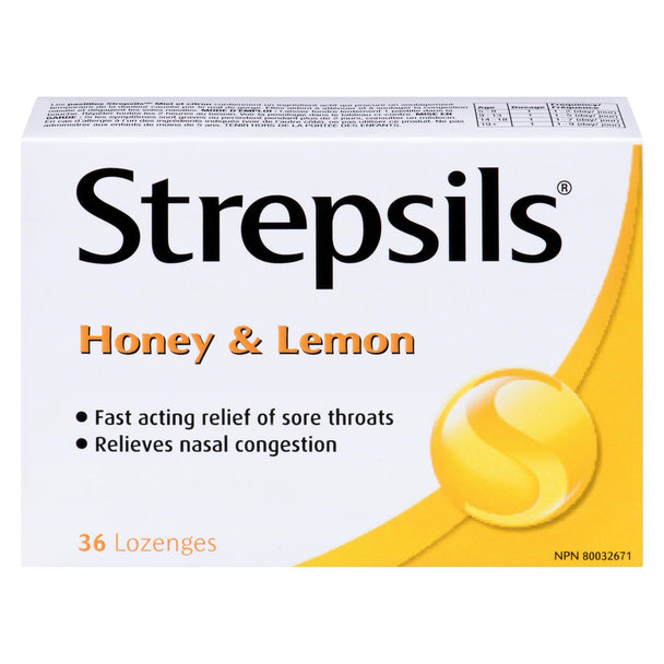 An image of STREPSILS LOZ HONEY&LEMON 36 by Reckitt Benckiser Canada Inc.