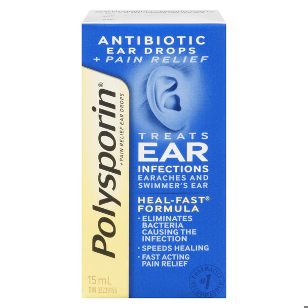 An image of POLYSPORIN PLUS PAIN EAR DROP 15ML by Towngate Pharmacy