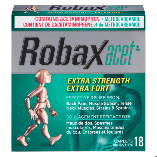 An image of ROBAXACET XST CPLT 500MG 18 by Towngate Pharmacy