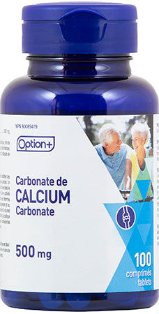 An image of OPTION+ CALCIUM CARBONATE 500MG TB 100 by Towngate Pharmacy