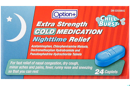 An image of OPTION+ COLD NIGHTIME XST CPLT 24 by Towngate Pharmacy