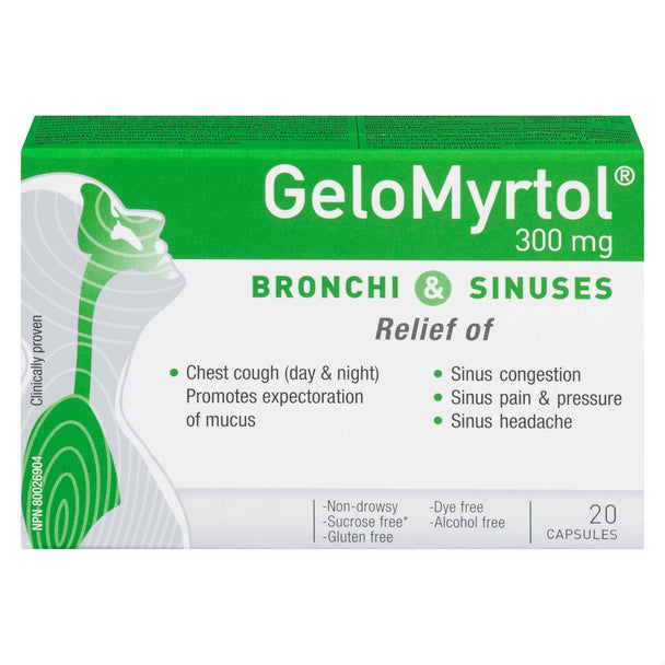 An image of GELOMYRTOL CAPS 300MG 20 by Towngate Pharmacy