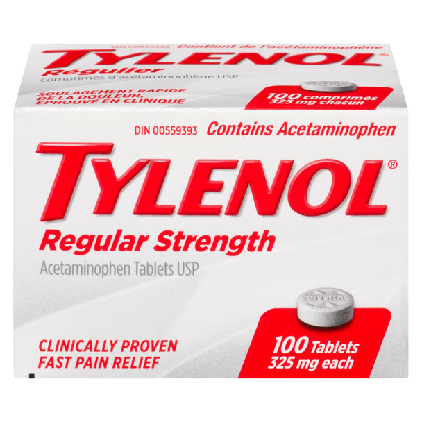 An image of TYLENOL RG TB 325MG 100 by Johnson & Johnson Inc. OTC