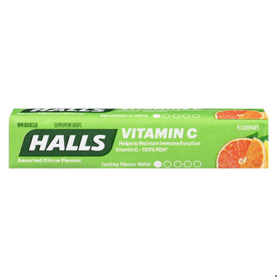 An image of HALLS DEFENSE VITAMIN C LOZ CITRUS 9PC by Towngate Pharmacy