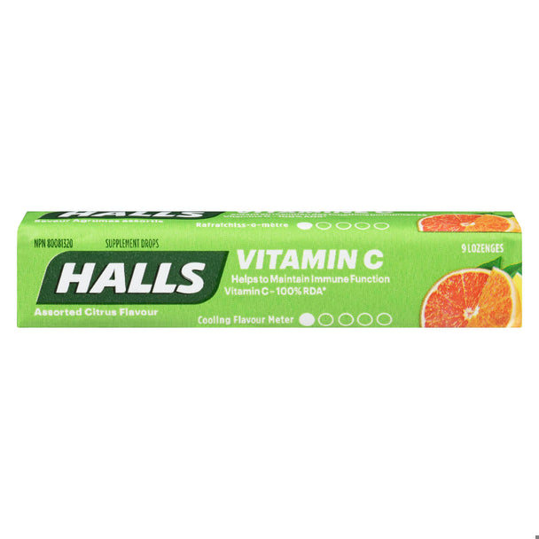 An image of HALLS DEFENSE VITAMIN C LOZ CITRUS 9PC by Towngate Pharmacy