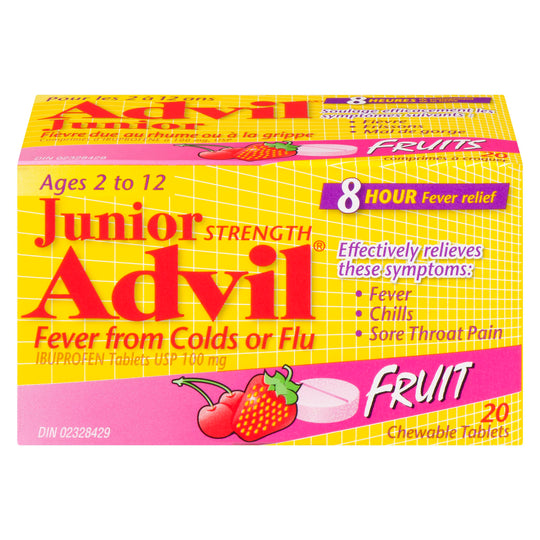 An image of ADVIL JR TB FEVER BY COLF/FLU 20 by GlaxoSmithKline Inc.