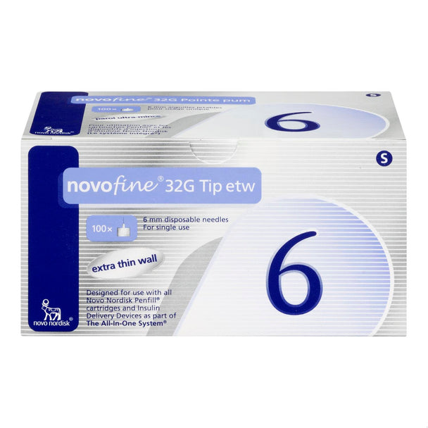 An image of NOVOFINE NEEDLE 32GX6MM ETW 100 by Towngate Pharmacy