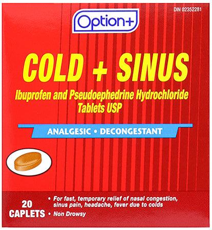 An image of OPTION+ COLD & SINUS CPLT 20 by Towngate Pharmacy