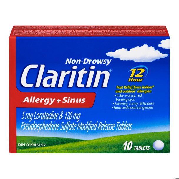 An image of CLARITIN ALLERGY & SINUS TB 10 by Towngate Pharmacy