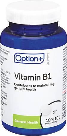 An image of OPTION+ VITAMIN B1 TB 100MG 100 by Towngate Pharmacy