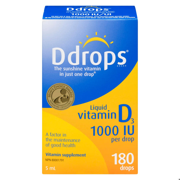 An image of D DROPS VITAMIN D 1000IU LIQ DROPS 180 by Towngate Pharmacy