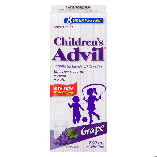 An image of ADVIL CHILDREN GRAPE DYE FREE 230ML by GlaxoSmithKline Inc.