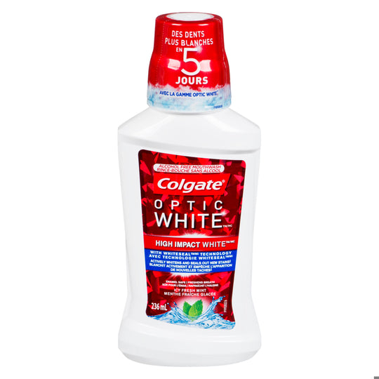 An image of COLGATE OPTIC WHITE MOUTHWASH 236ML by Towngate Pharmacy