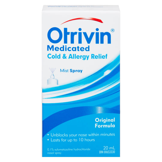 An image of OTRIVIN 0.1% NASAL SP DECONGEST COLD&ALLERGY 20ML by Towngate Pharmacy