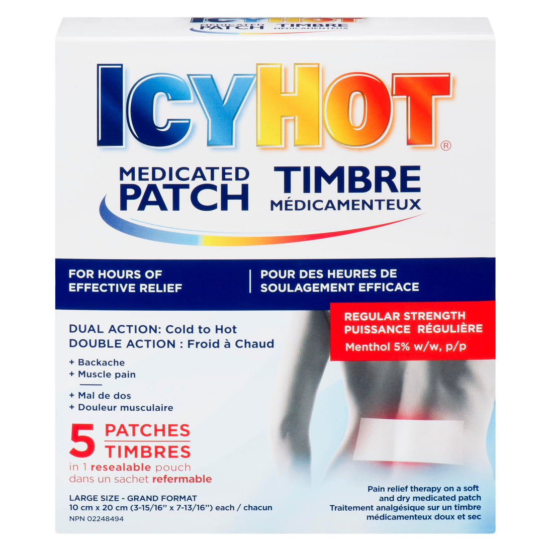 An image of ICY HOT MEDICATED PATCH LARGE 5 by Towngate Pharmacy