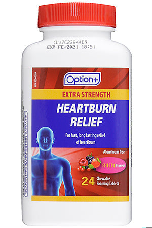 An image of OPTION+ HEARTBURN RELIEF XST TB 24 by Vita Health Prod Inc.