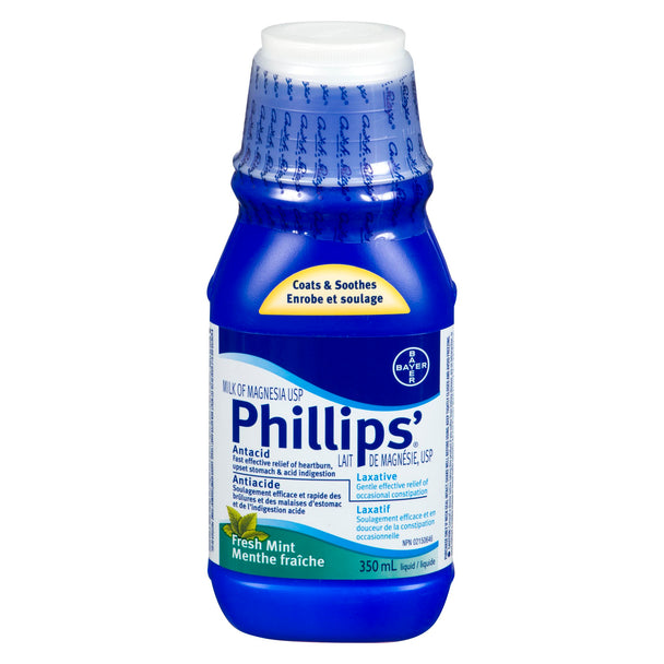 An image of PHILLIPS MILK OF MAGNESIA MINT SUGAR FREE 350ML by Towngate Pharmacy