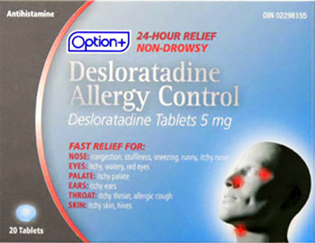 An image of OPTION+ DESLORATADINE TB 5MG 20 by Towngate Pharmacy
