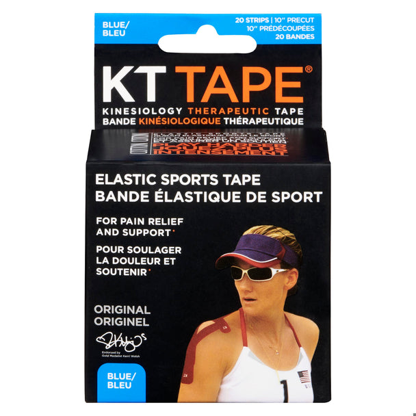 An image of KT ELASTIC SPORT TAPE BLUE X20 by Towngate Pharmacy