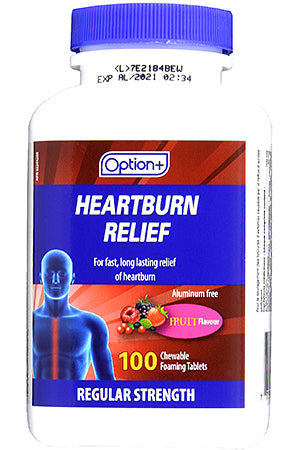 An image of OPTION+ HEARTBURN RELIEF TB 100 by Vita Health Prod Inc.