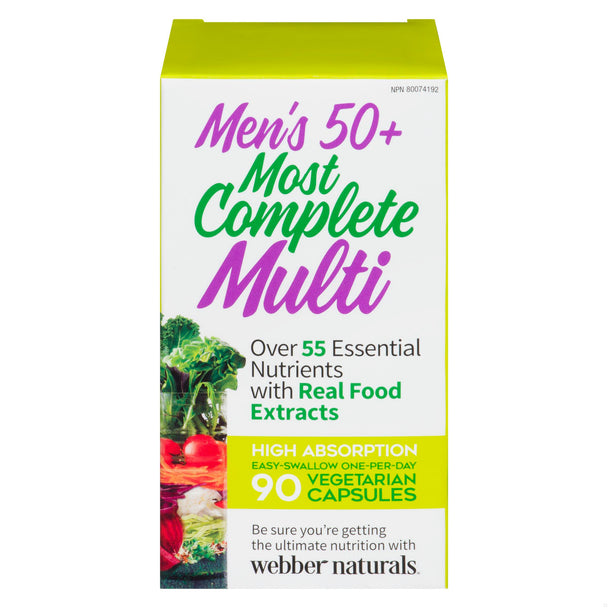 An image of MOST COMPLETE MULTI MEN 50+ CAPS 90 WEBBER by Towngate Pharmacy