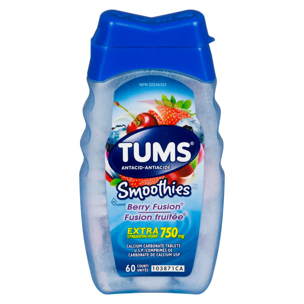 An image of TUMS XST SMOOTHIES BERRY FUSION 60 by GlaxoSmithKline Inc.