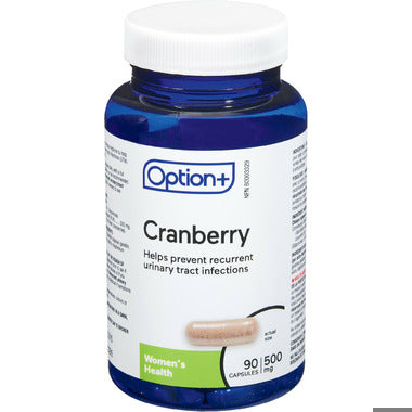 An image of OPTION+ CRANBERRY CAPS 500MG 90 by Towngate Pharmacy