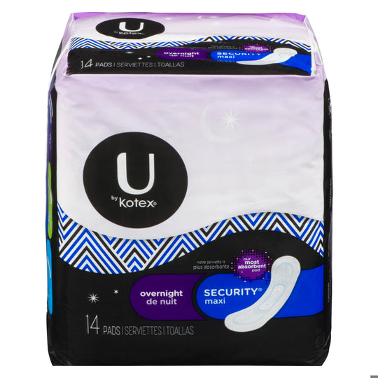 An image of U BY KOTEX PREMIUM PADS MAXI OVERNIGHT 14 by Towngate Pharmacy