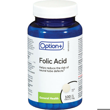 An image of OPTION+ FOLIC ACID TB 1MG 100 by Towngate Pharmacy