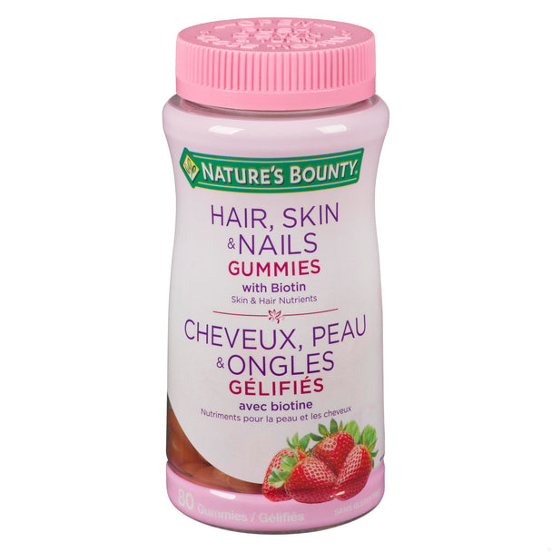 An image of NATURE'S BOUNTY HAIR&NAILS CAPS GUMMIES 80 by Towngate Pharmacy