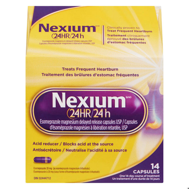 An image of NEXIUM 24HR CAPS 20MG 14 by Towngate Pharmacy