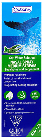 An image of OPTION+ NASAL SPRAY SEA WATER EUCALYPTUS 135ML by Towngate Pharmacy